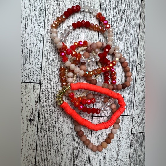 Colorful Boho Chic Stacked Bracelet Set of Ten- Summer Layered Bead Bracelets Se - Picture 9 of 11